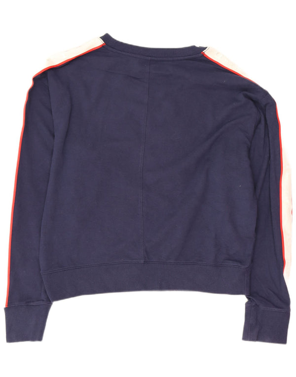 Champion Sudadera Corta para Mujer Jersey UK 44 Grande Azul Marino Colorblock