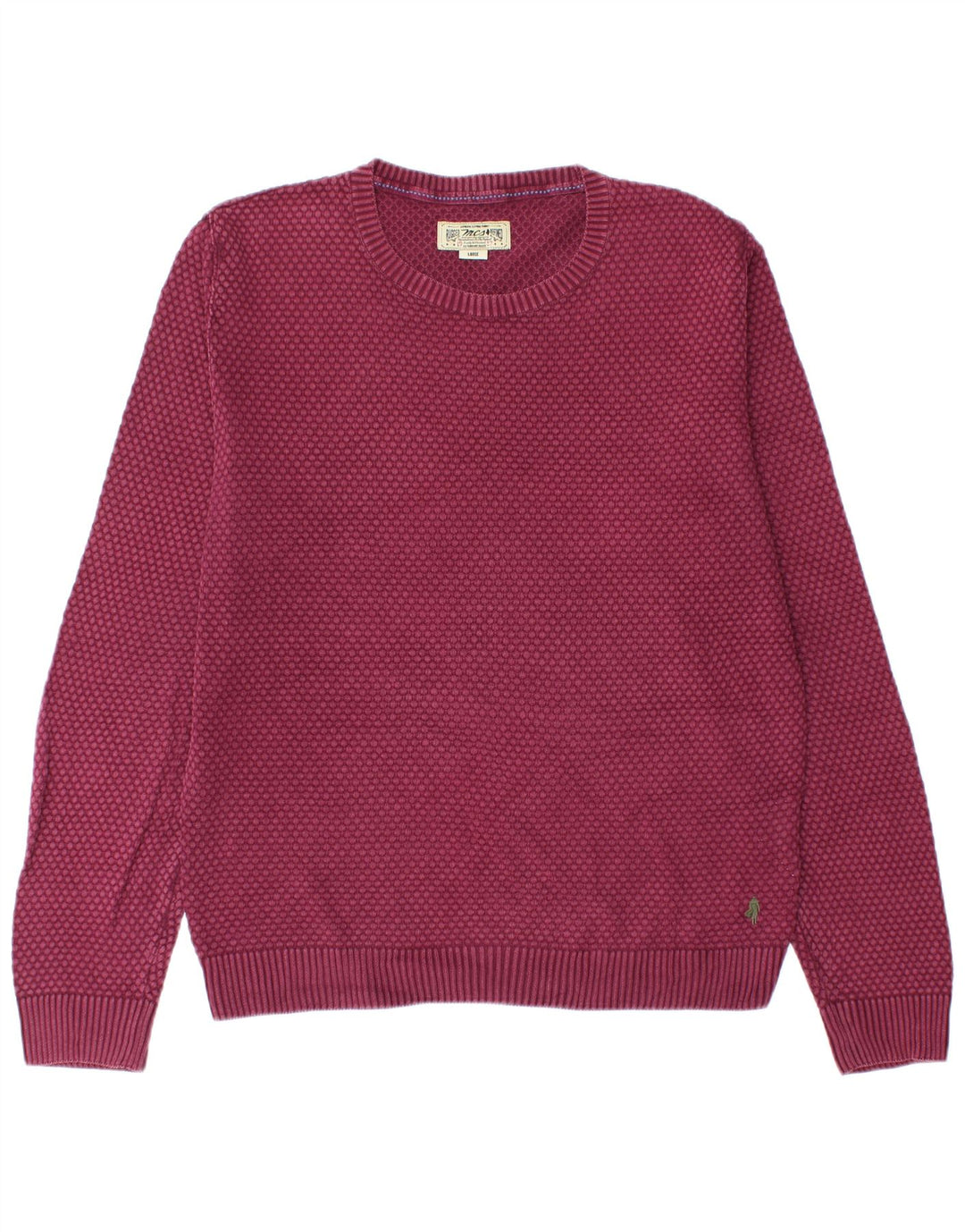 Marlboro Classics - Jersey de cuello redondo para hombre, talla grande, color burdeos