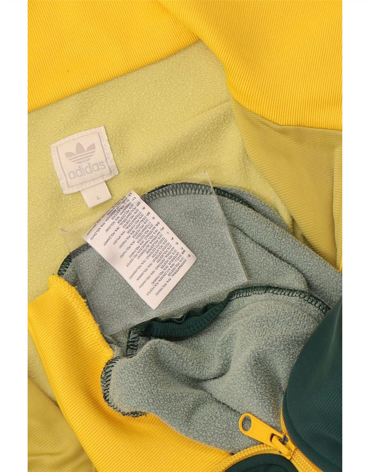 Adidas Hombre Graphic Chándal Top Chaqueta Grande Amarillo Colorblock Poliamida