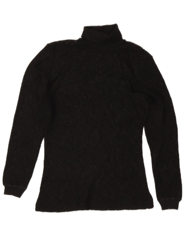 Vintage mujer punto top manga larga Reino Unido 8 pequeño rojo