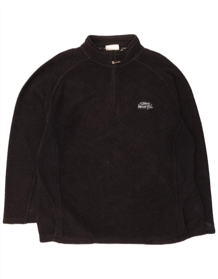 Weird Fish - Sudadera con cuello y cremallera para hombre, talla XL, algodón negro