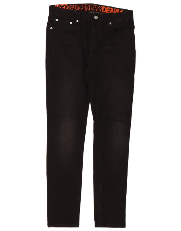 Superdry Vaqueros pitillo desgastados para hombre W30 L32 Algodón negro