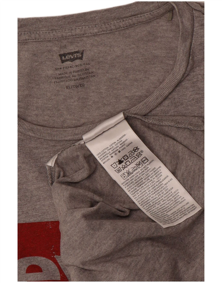 Levi's Hombre Camiseta Gráfica Top XL Algodón Gris