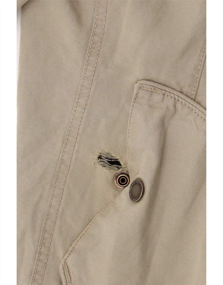 Armani Jeans Chaqueta bomber con capucha para hombre EU 50 Algodón beige medio