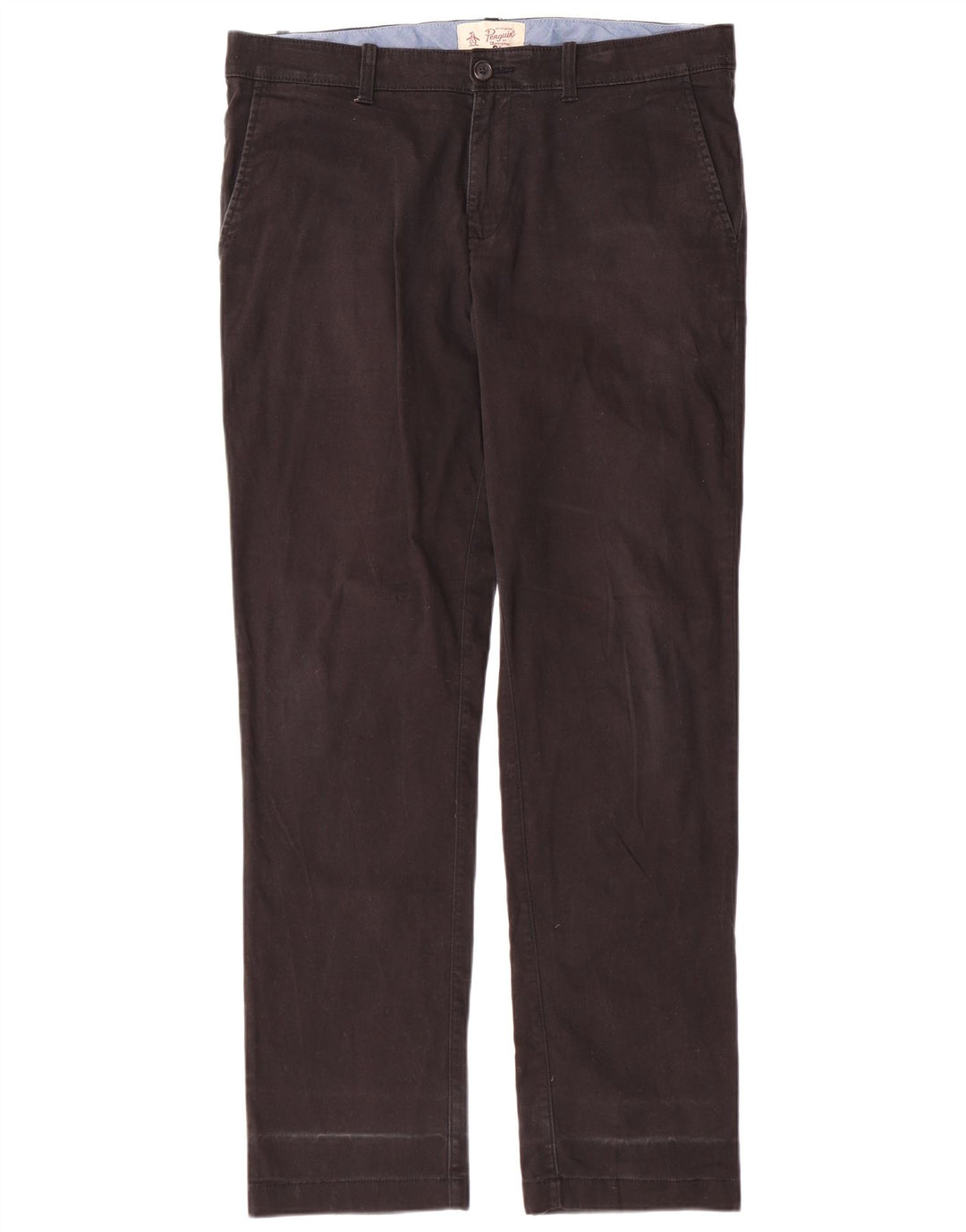 PENGUIN Pantalón chino recto para hombre W34 L32 Algodón negro