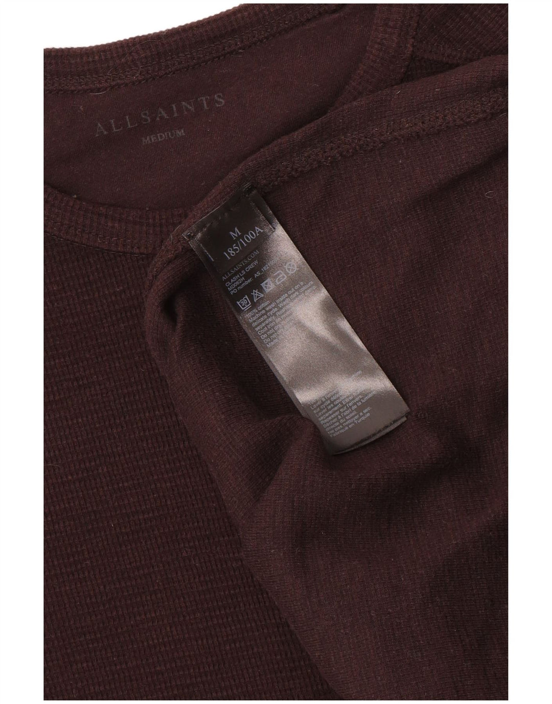 All Saints Hombre Top Manga Larga Algodón Marrón Medio
