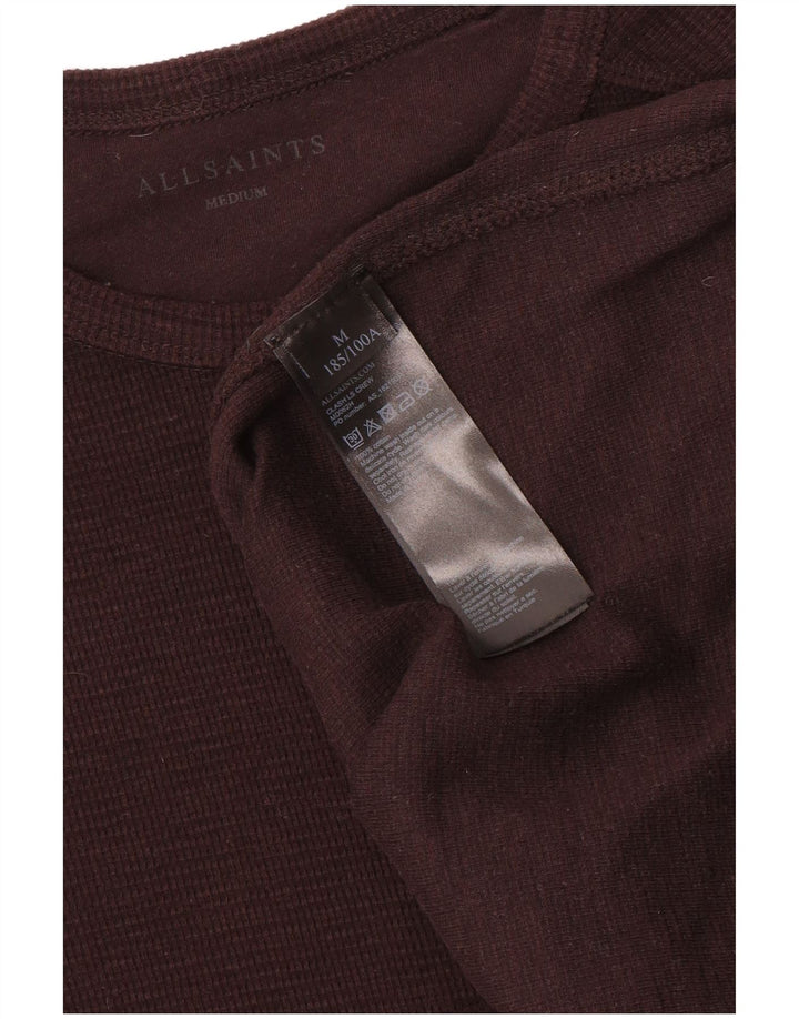 All Saints Hombre Top Manga Larga Algodón Marrón Medio
