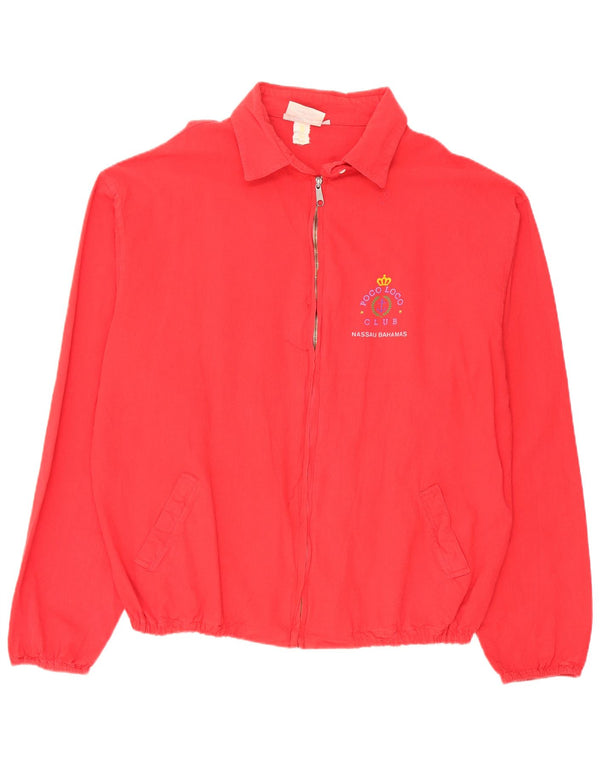 Vintage hombres bomber chaqueta Reino Unido 42 XL algodón rojo