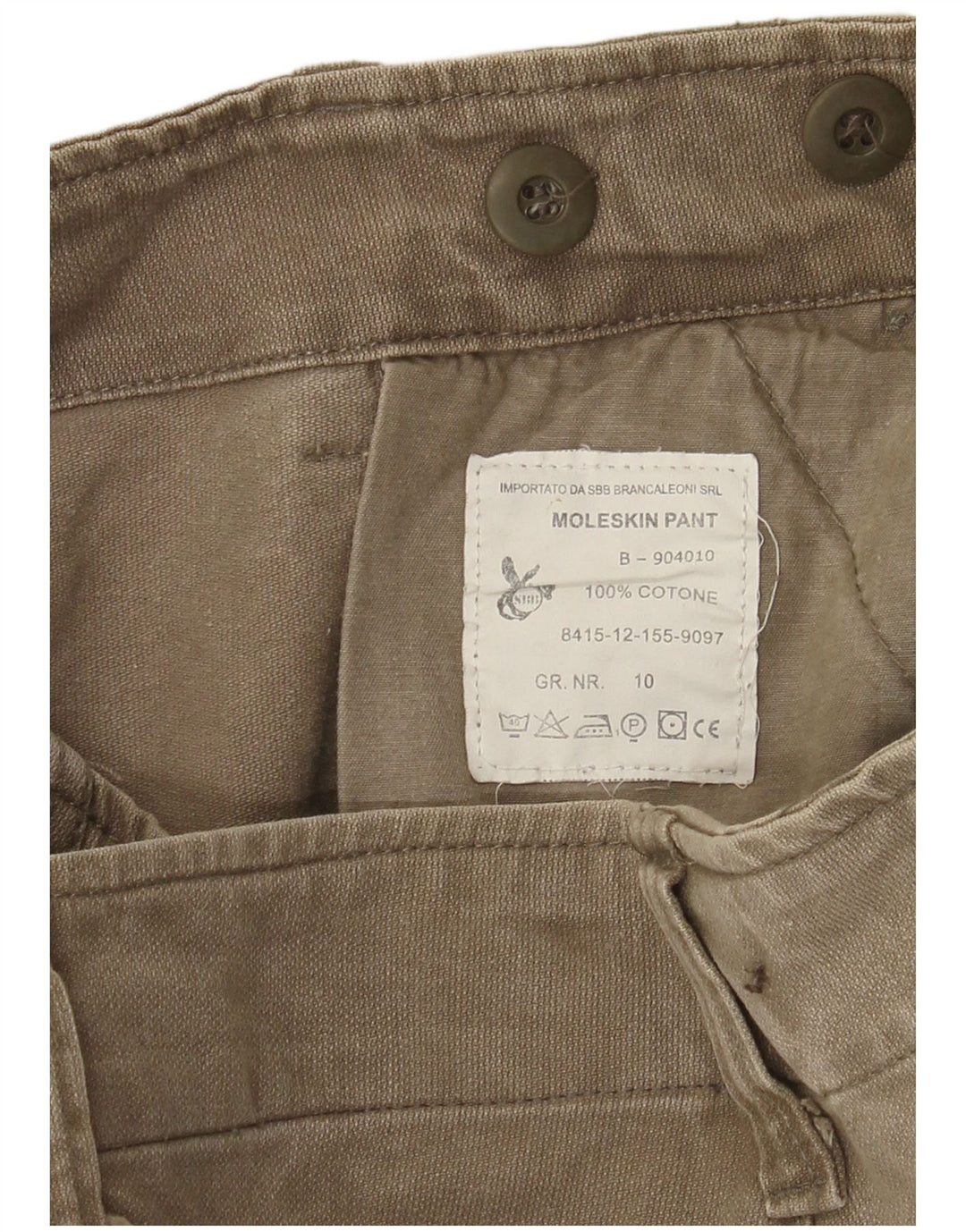 Vintage hombres cargo pantalones cortos W36 algodón caqui grande
