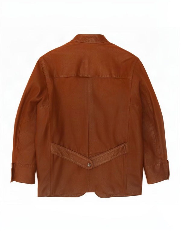 Striwa Chaqueta tipo blazer de cuero con 1 botón para hombre UK 40 Large Brown