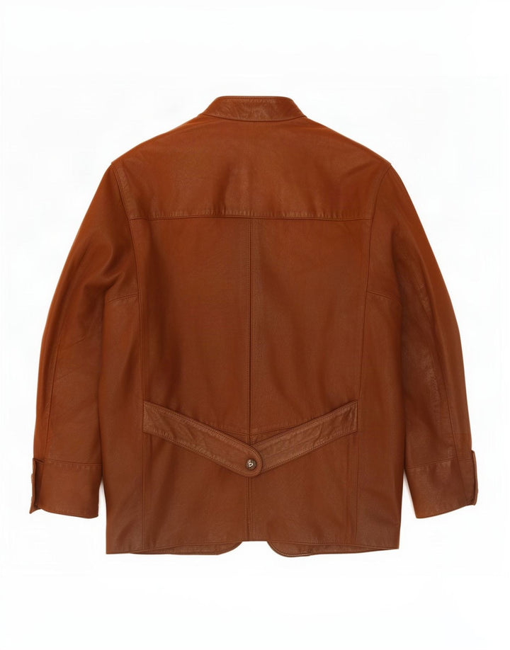 Striwa Chaqueta tipo blazer de cuero con 1 botón para hombre UK 40 Large Brown