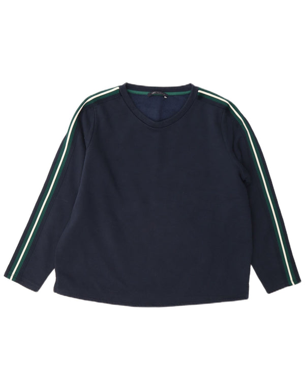 Marks & Spencer Womens Sweatshirt Jumper UK 12 Medium Navy Blue Cotton