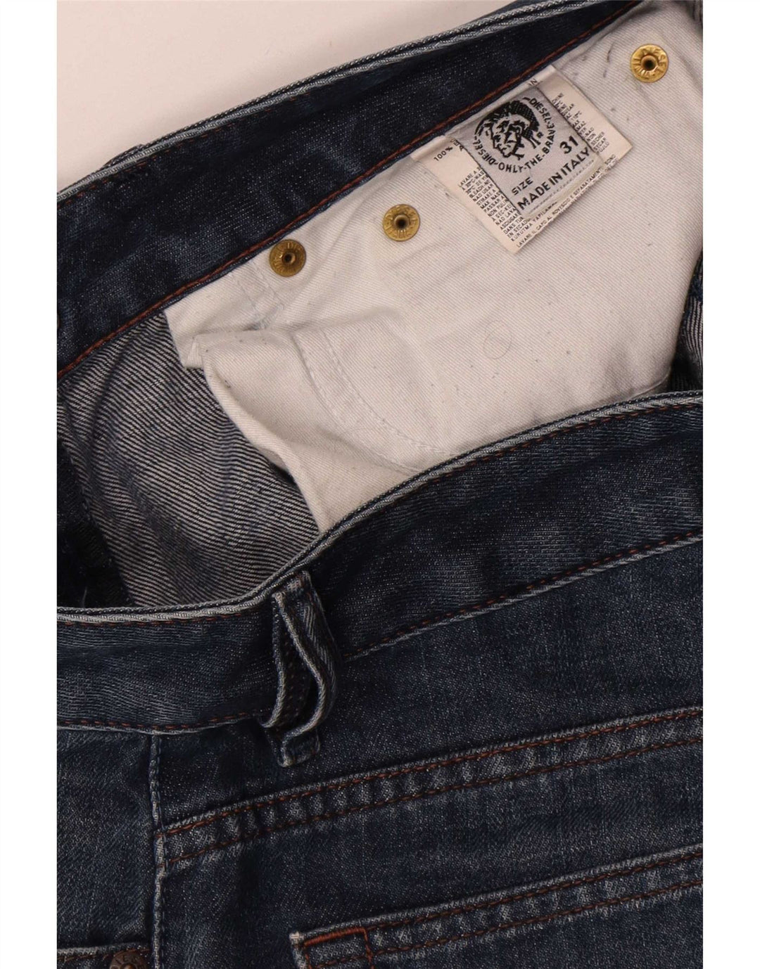 Diesel Hombre Vaqueros Rectos W31 L32 Algodón Azul