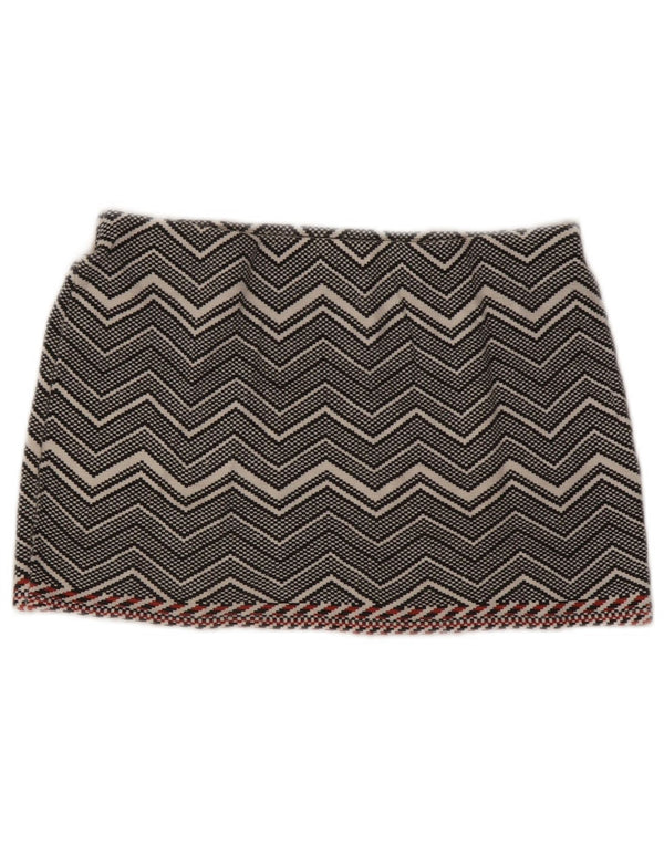 Zara Mujer Trafaluc Minifalda Mediana W28 Gris Chevron