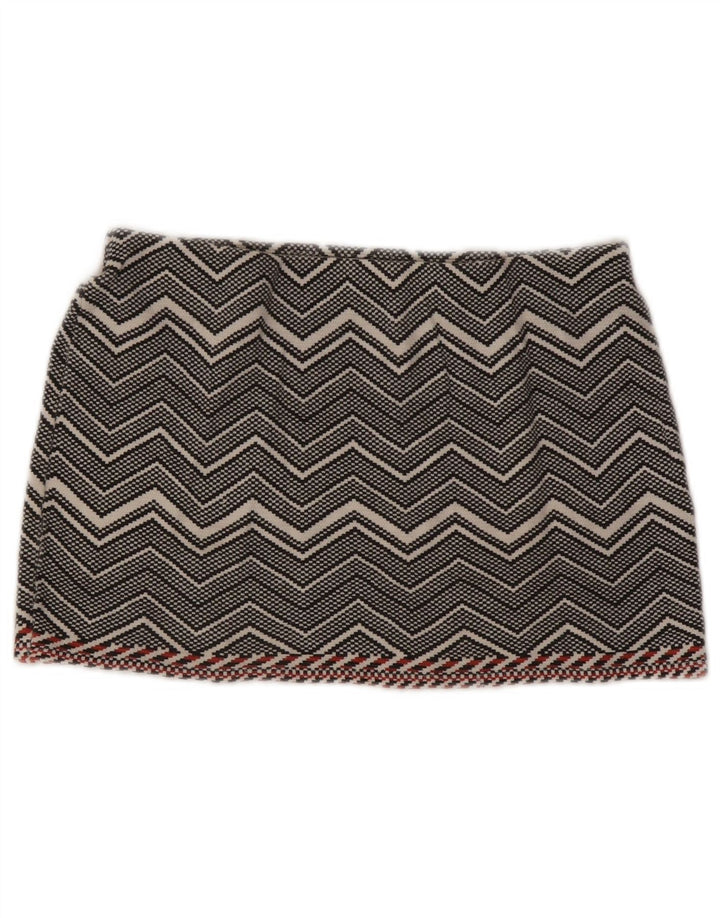 Zara Mujer Trafaluc Minifalda Mediana W28 Gris Chevron