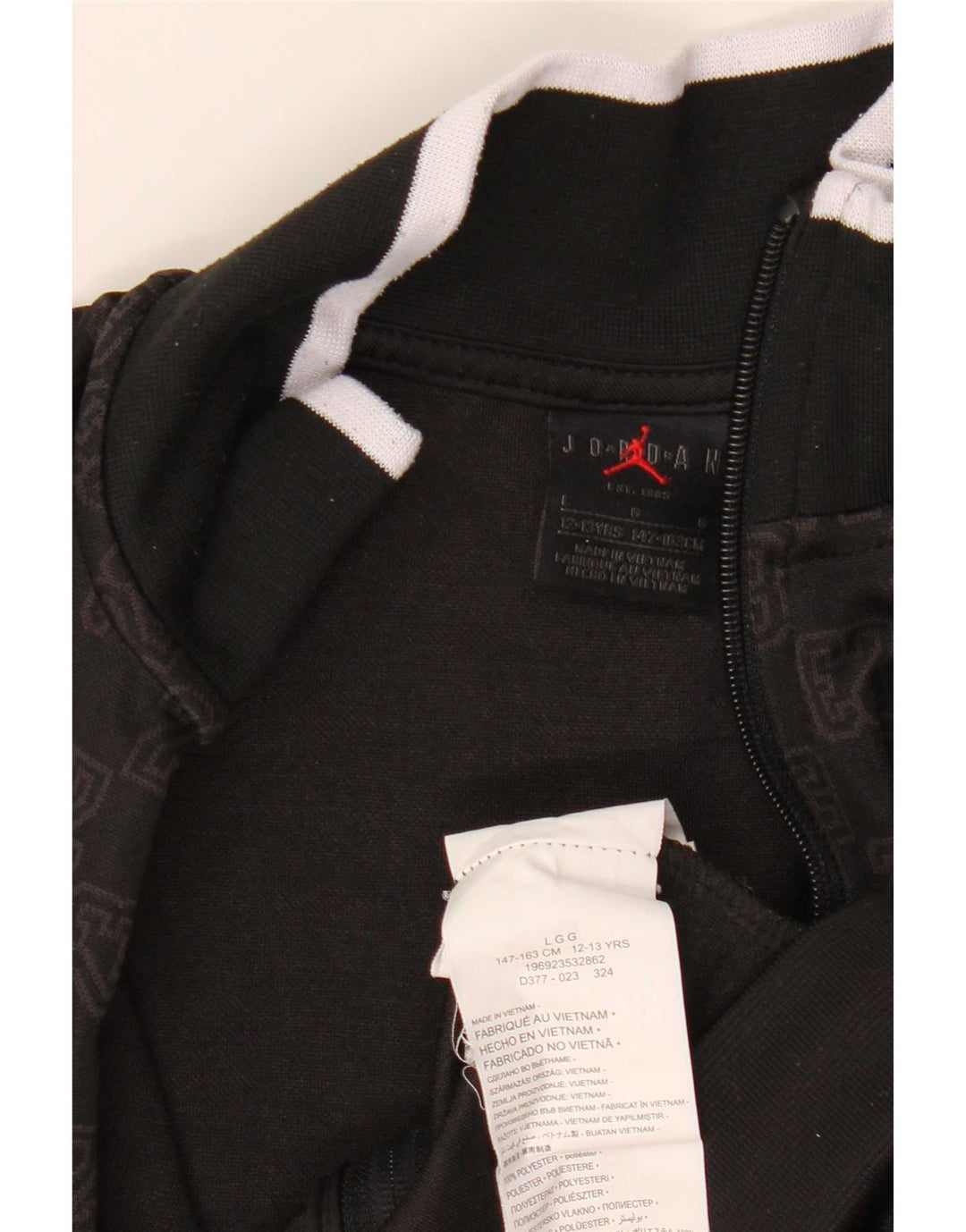 Jordan - Chaqueta de chándal gráfica para niños de 12 a 13 años, talla grande, color negro geométrico