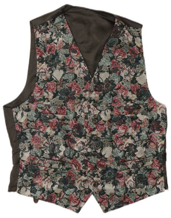 Chaleco vintage para hombre IT 46 Pequeño floral multicolor