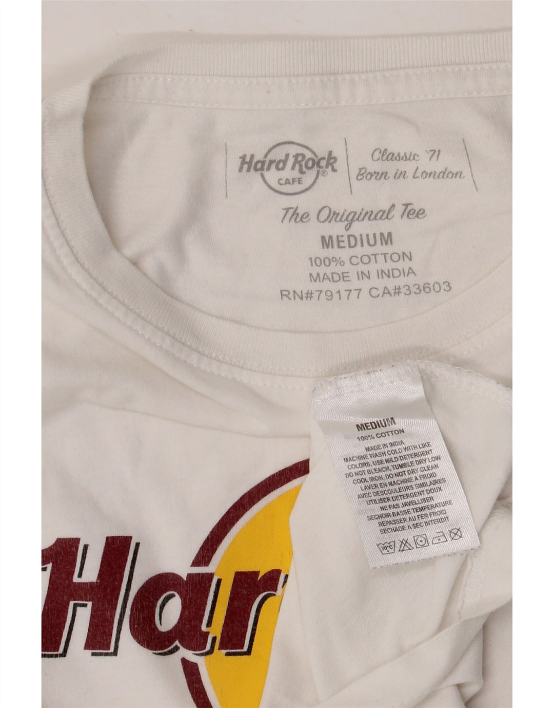 Hard Rock Cafe Mujer Florence Graphic Camiseta Top UK 40 Medium Blanco