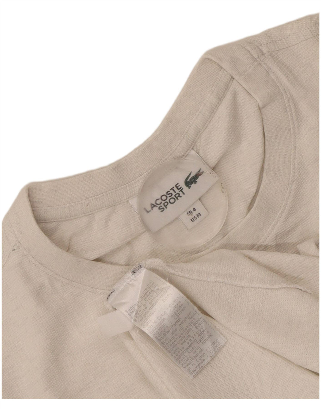 Camiseta Lacoste para hombre talla superior 4 mediana algodón blanco