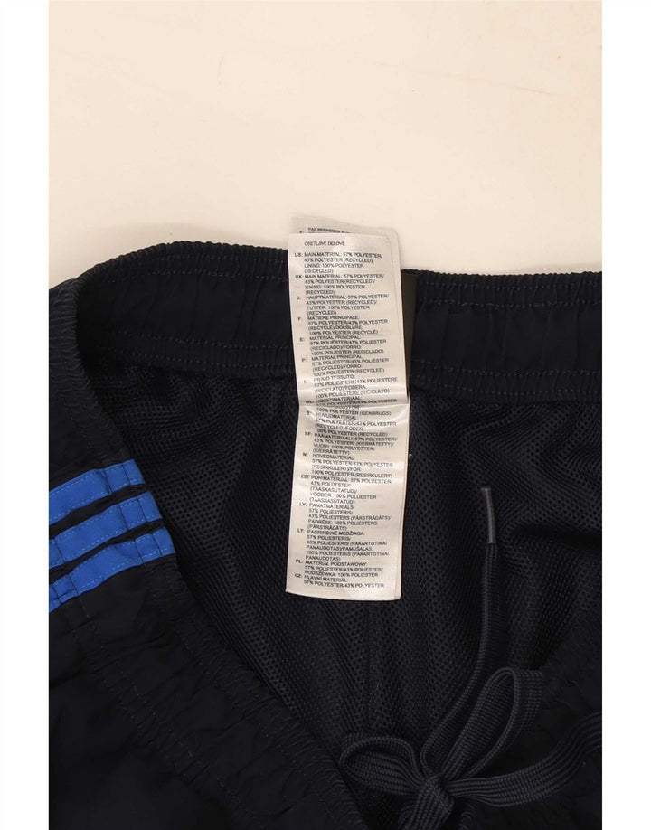 Adidas - Pantalones cortos deportivos para hombre, talla grande, poliéster, color azul marino