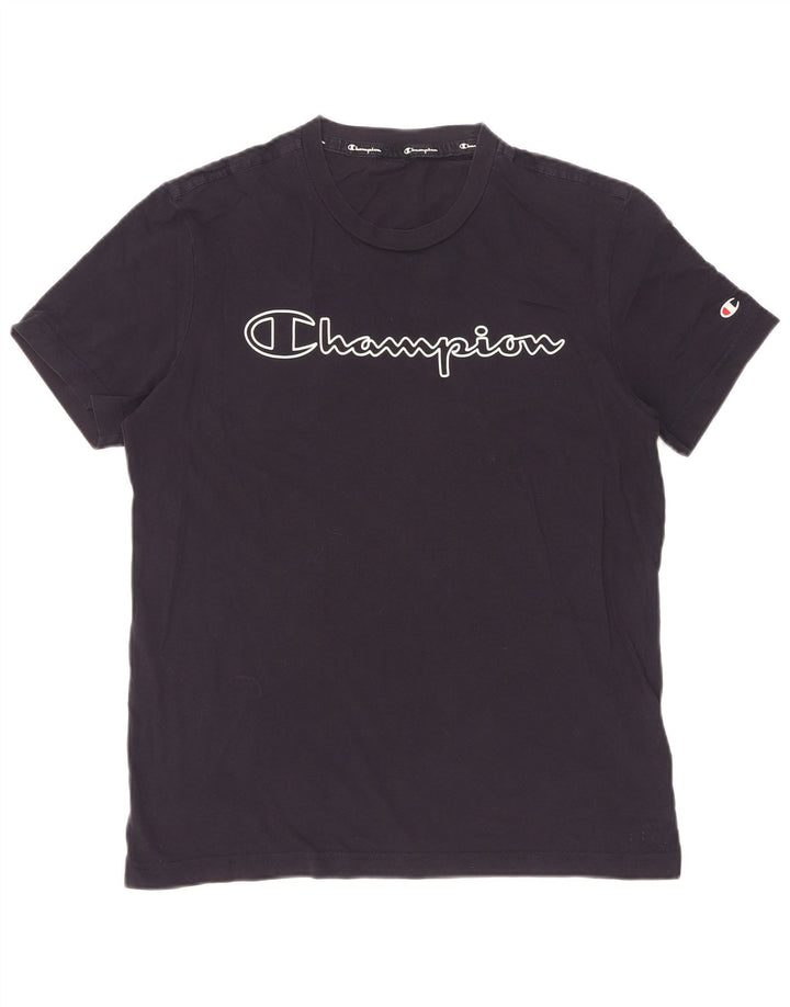 Champion Camiseta Gráfica Para Hombre Top Medium Azul Marino Algodón