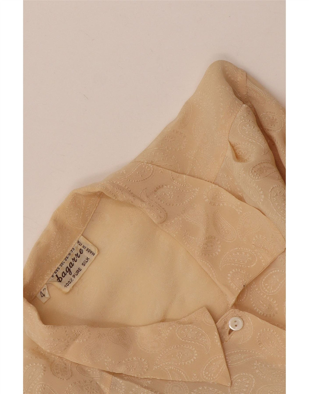 Blusa vintage para mujer IT 42 Seda beige mediana