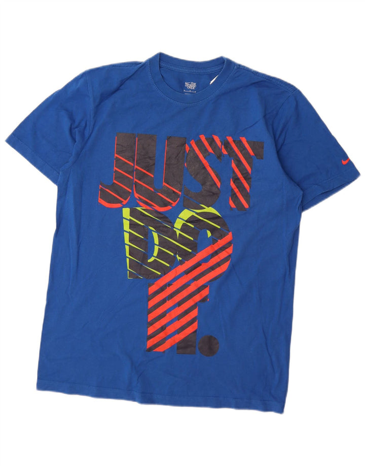 Nike - Camiseta gráfica para hombre, parte superior de algodón azul medio