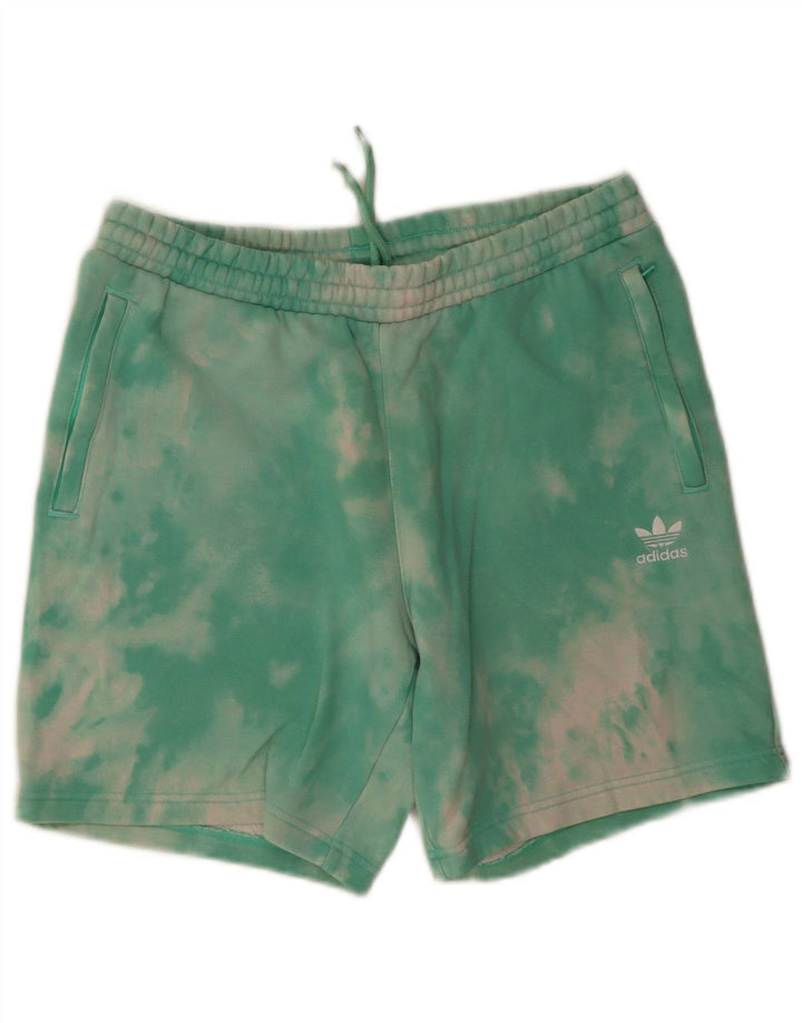 Pantalones cortos deportivos Adidas para hombre de algodón teñido anudado verde medio
