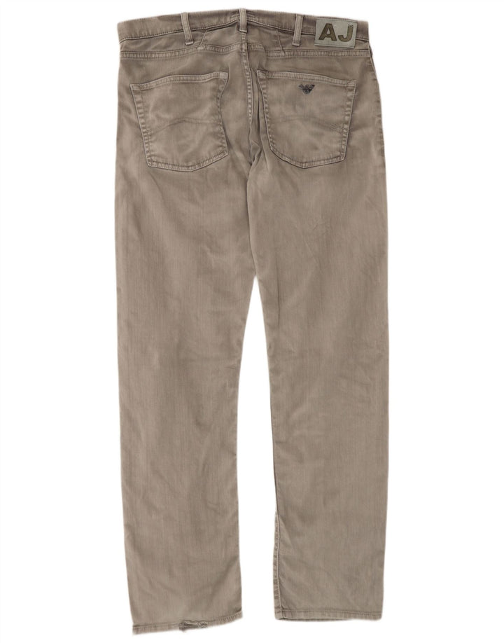 Vaqueros Armani Hombre Rectos W36 L35 Algodón Gris