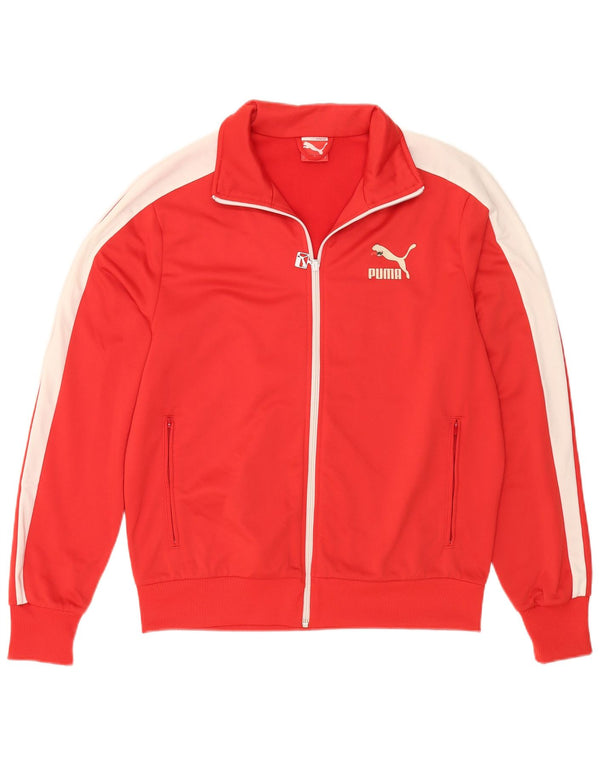 PUMA Chaqueta de chándal para hombre con bloques de color rojo medio Poliéster