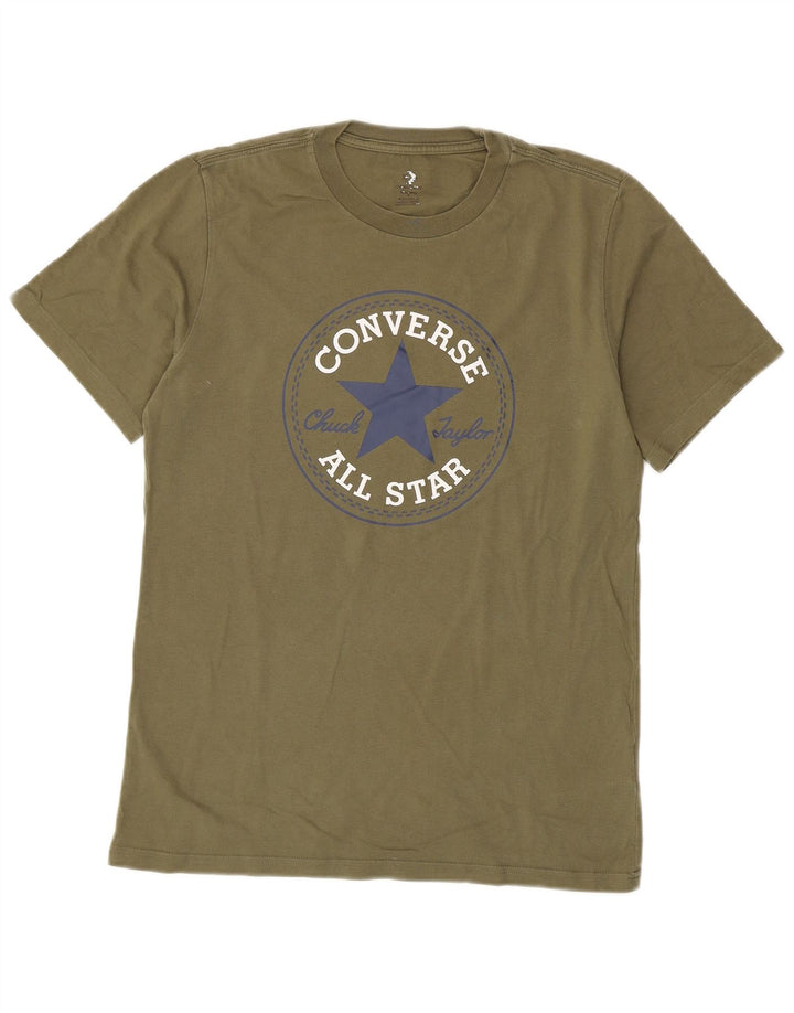 Converse Hombre Camiseta Gráfica Top Pequeño Algodón Caqui