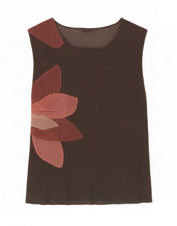 Penny Black Blusa sin mangas para mujer Top UK 42 Marrón medio Floral