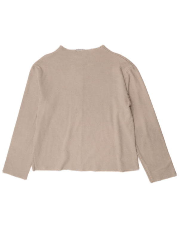 Zara Mujer Top Manga Larga UK 44 Medio Algodón Blanco