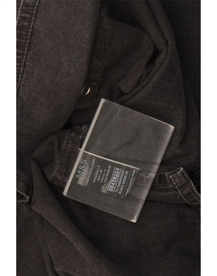 MARKS & SPENCER Camisa vaquera para mujer UK 8 Small Algodón negro