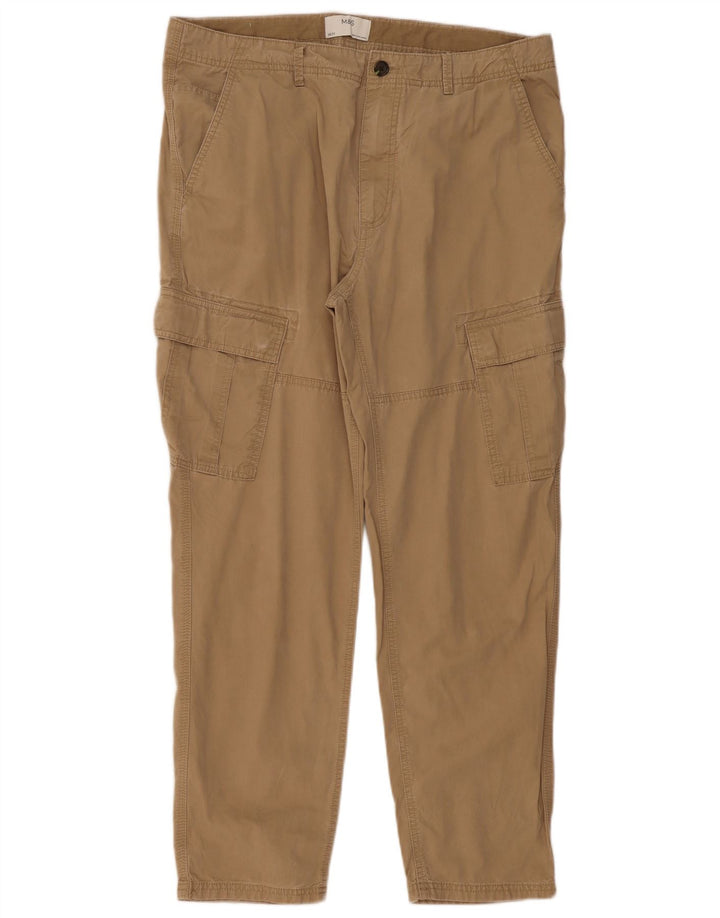 Marks & Spencer Pantalones Cargo Regulares para Hombre W38 L31 Algodón Marrón