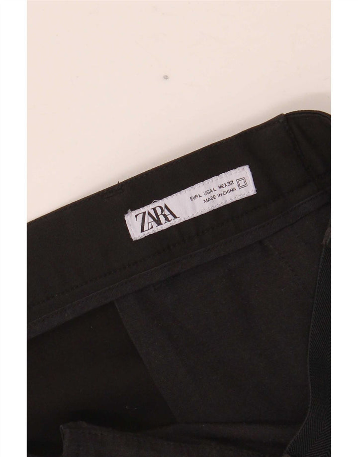 Zara Mens Slim Chino Pantalones Grande W32 L27 Negro