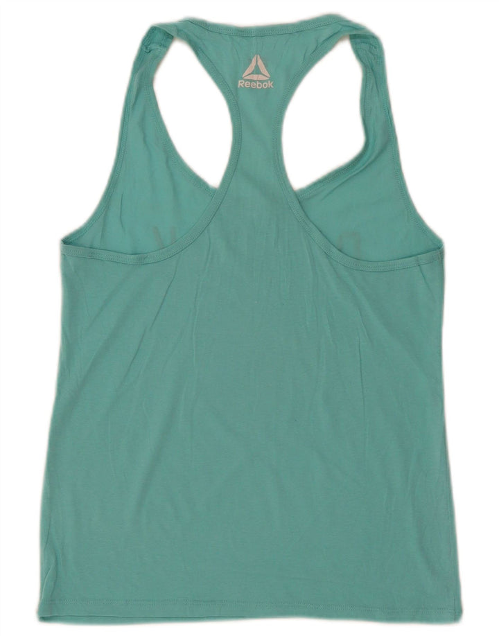 Reebok Mujer Gráfico Chaleco Top UK 12/14 Medio Turquesa