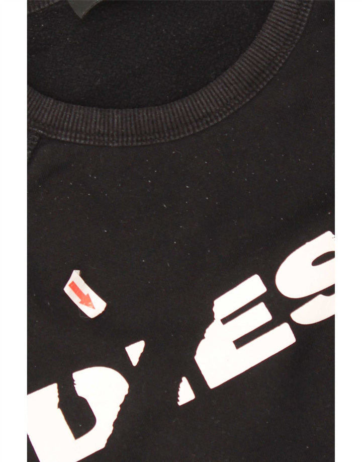 Diesel Hombre Sudadera Gráfica Jersey Grande De Algodón Negro