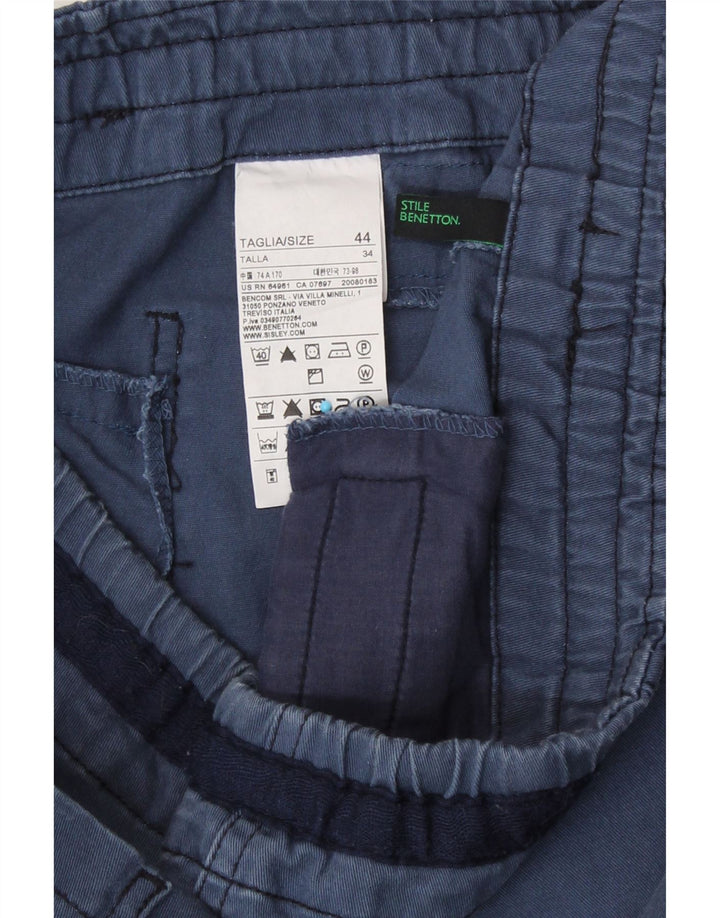 Minifalda Benetton Mujer IT 44 Medium W34 Azul Marino Algodón