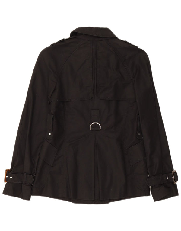 Zara Mujer Gabardina UK 10 Small Algodón Negro