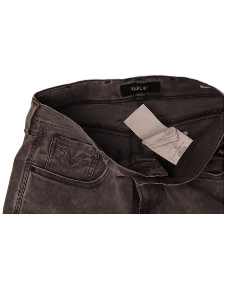 REPLAY Pantalones cortos vaqueros Anbass para hombre W29 Algodón gris medio