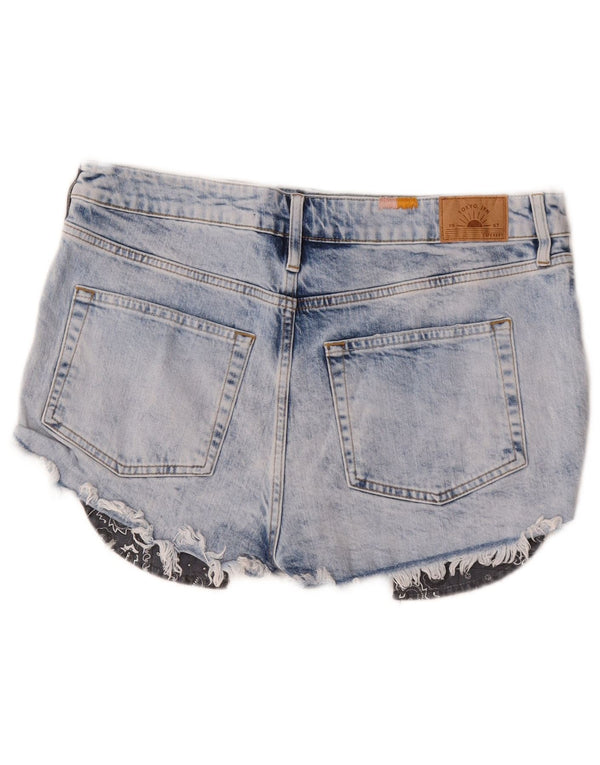 Superdry Mujer Pantalones Cortos De Mezclilla Desgastada W32 Algodón Azul Grande