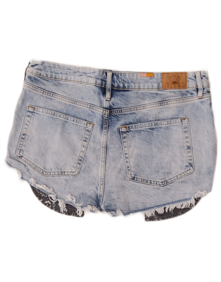 Superdry Mujer Pantalones Cortos De Mezclilla Desgastada W32 Algodón Azul Grande