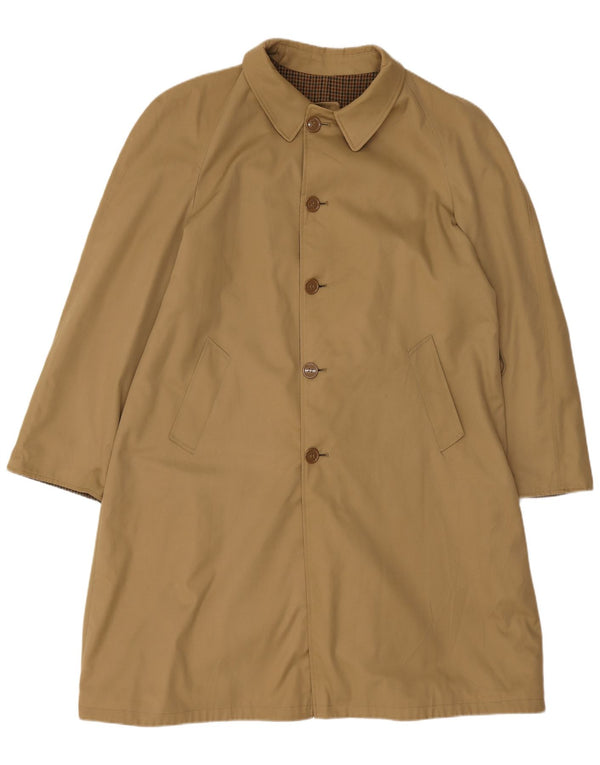 Vintage Mens Reversible Overcoat UK 40 Large Beige Polyester