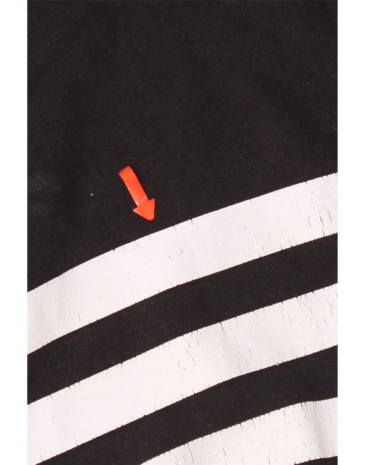 Adidas Hombre Sudadera Gráfica Jumper Grande Algodón Negro