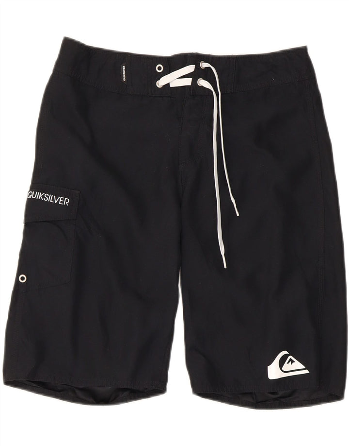 Quiksilver Hombre Graphic Bañador Shorts Pequeño Poliéster Negro