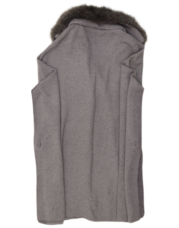 Zara Mujer Poncho Abrigo UK 10 Small Gris Viscosa