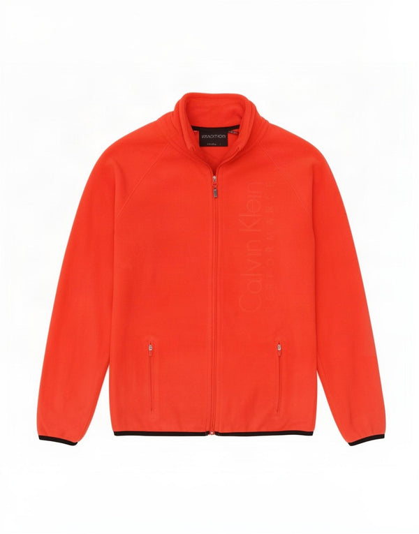 Calvin Klein Chaqueta de forro polar gráfica para mujer Reino Unido 14 Poliéster rojo mediano