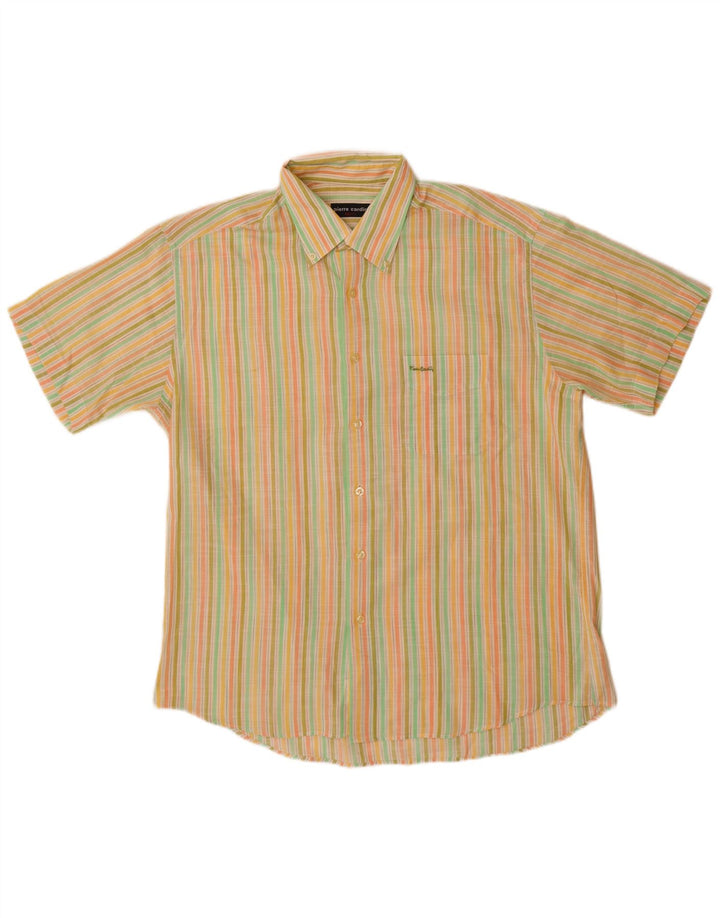Camisa de manga corta para hombre Pierre Cardin Talla 42 Grande Rayas multicolores