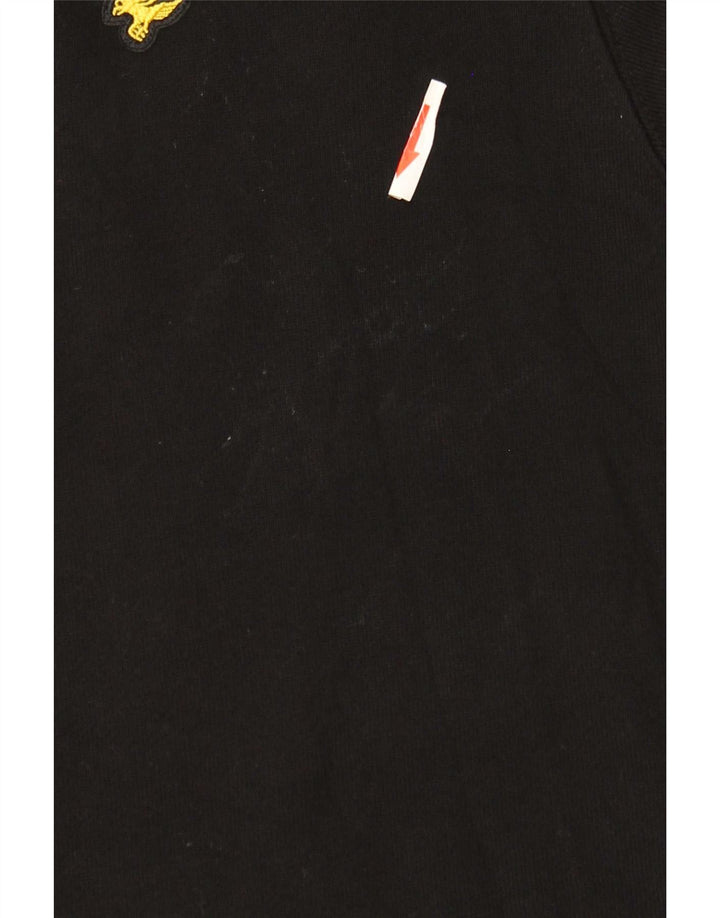 Lyle & Scott Jersey con capucha para hombre, talla mediana, algodón negro